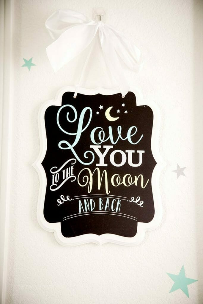 I love you to the moon and back sign