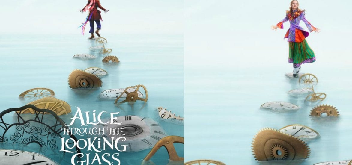 Alice Through the Looking Glass posters next to each other