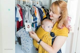 putting clothing divider on hanger