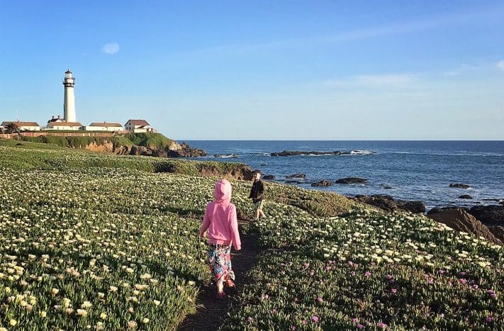 walking by lighthouse