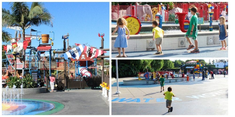 collage of fun water activities at legoland